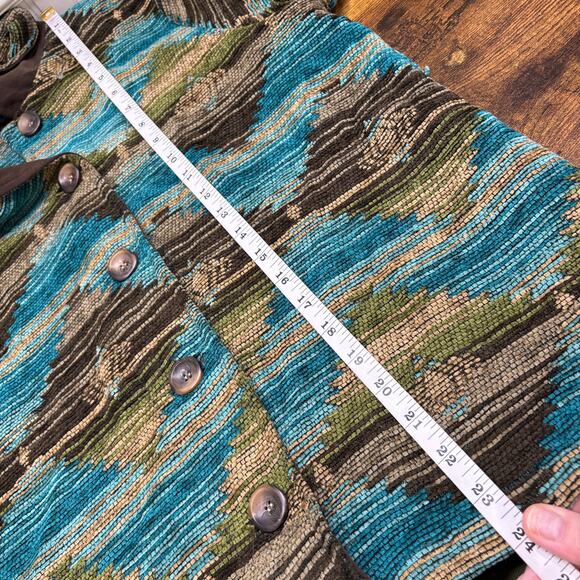 RoughRider by Circle T Size M Jacket Western Southwest Rodeo Cowgirl Teal Brown - Picture 6 of 14